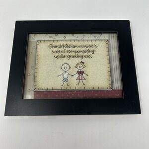 Framed Grandparents Quilted Needlepoint Felt Art Grandchildren Are Gods Way